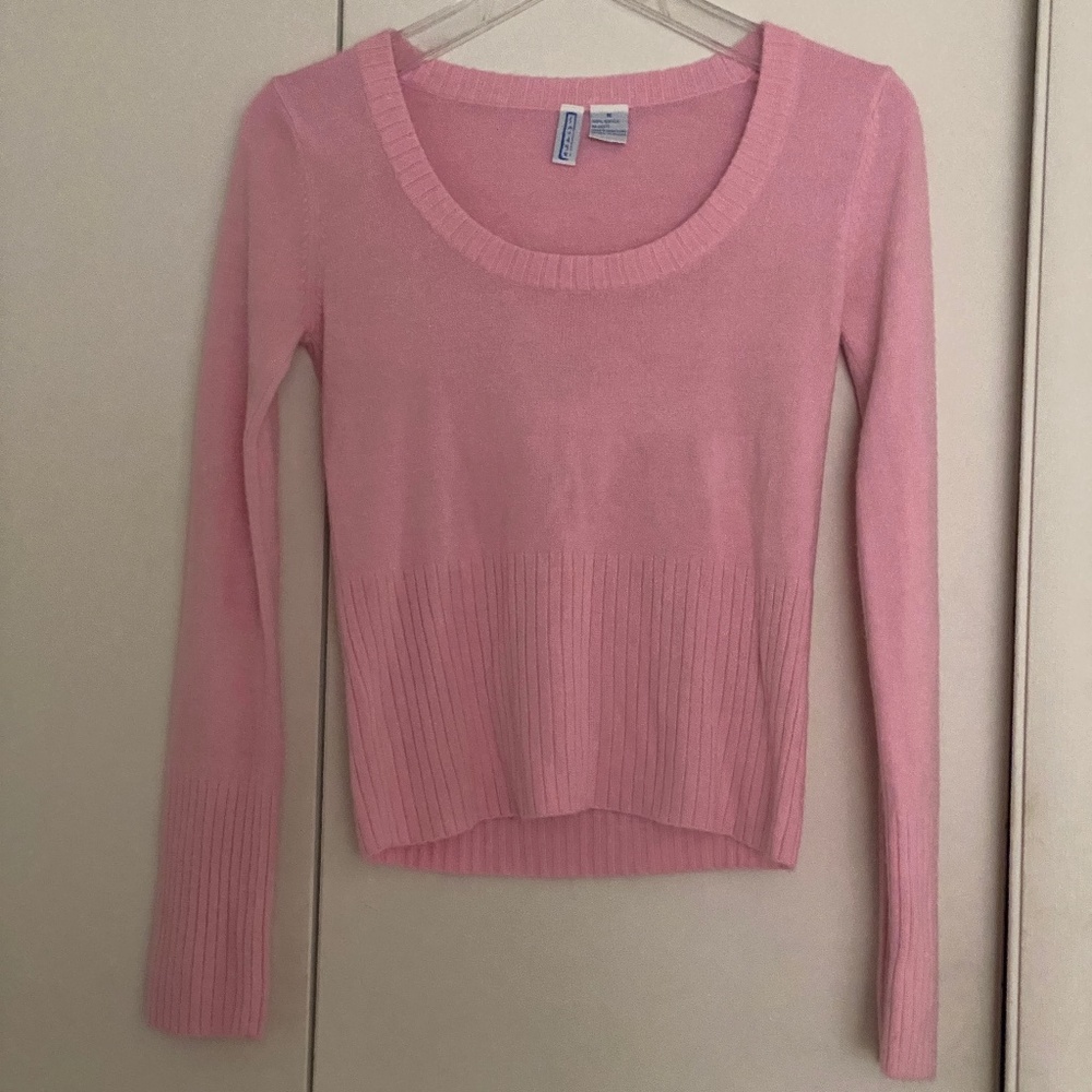 Smudge I Y2K I Soft Pink Crewneck Sweater